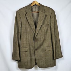 Brooks Brothers Wool Blazer 2 Button Brown Plaid Mens 42 R. Excellent condition!